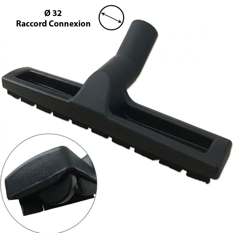 Brosse parquet et sols durs en nylon à roulettes 300 mm_6