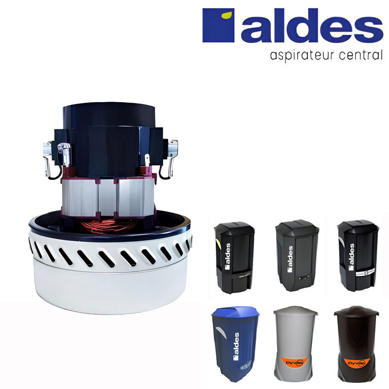 Moteur 1300W type Aldes pour centrales C. Cleaner, C.Booster, C.Power, C.Dooble, C.Blue, Dyvac, remplace le moteur ALDES 11171626, garantie 2 ans