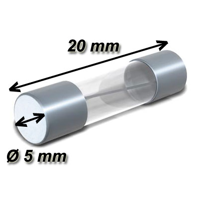 Fusible rapide 20 x Ø5 mm - 10A