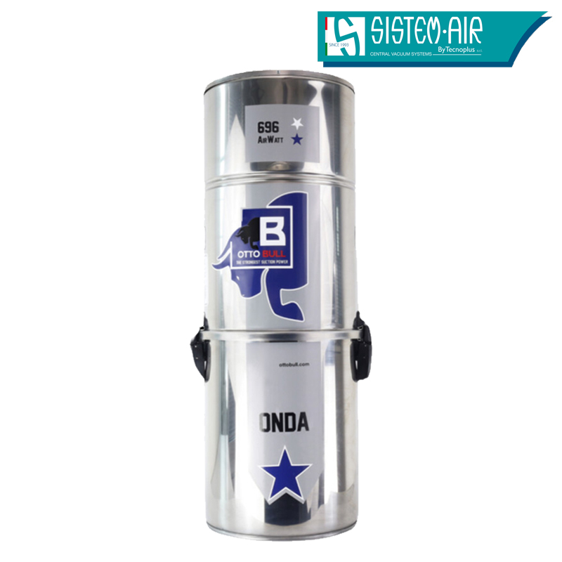 Aspirateur central type ALDES, OTTO BULL ONDA 400 INOX (jusqu’à 400 m²) + set accessoires - Garantie 2 ans, SISTEM AIR VAC69OB_1