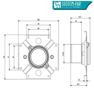 Support Sistem Air pour la fixation des prises de sol sur les planchers flottants, Sistem Air 1450.23_4