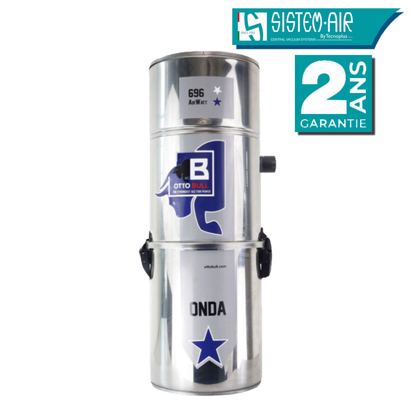 Aspiration centralisée sans sac OTTO BULL ONDA 400 INOX (jusqu’à 400 m²), Garantie 2 ans, SISTEM AIR VAC69OB