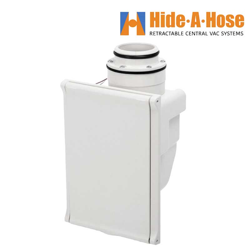 Prise murale blanche pour système Hide-A-Hose – modèle ancienne génération