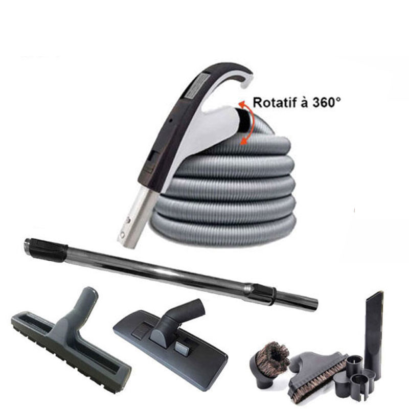 Aspiration centralisée aspi.pro 400 garantie 5 ans + Set 15 m RETRAFLEX + 7 accessoires + kit 1 prise RETRAFLEX nouvelle génération, 20% plus petit que le premier modèle! + kit prise balai (rayon d'action 150 m2)_2