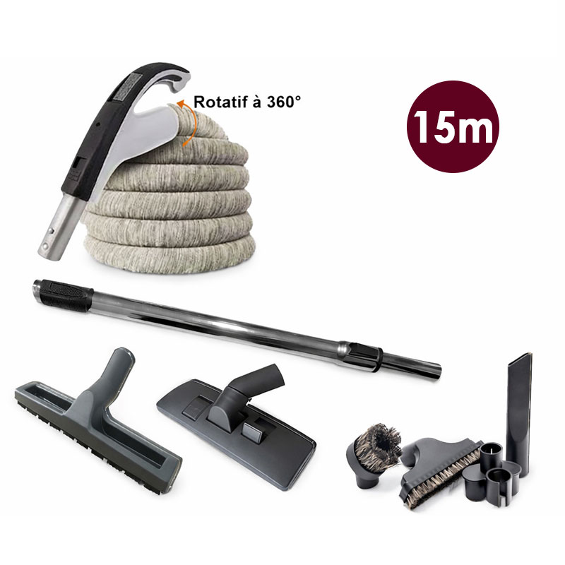Set 7 accessoires + 1 flexible RETRAFLEX - longueur 15m + housse de protection + poignée standard
