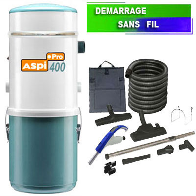 Aspirateur central type ALDES, ASPI PRO 400 garantie 5 ans (jusqu’à 400 m²) + set accessoires - Garantie 5 ans