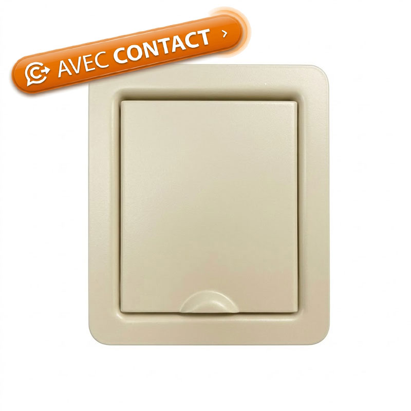 Prise en acier inoxydable plate - ivoire