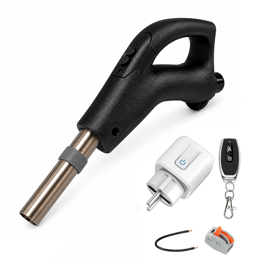 Poignée noire avec boîtier d'intégration marche/arrêt à télécommande intégrée RETRAFLEX et HIDE-A-HOSE (Émetteur-récepteur)