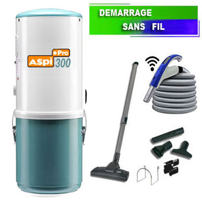 Aspirateur central type ALDES, ASPI PRO 300 (jusqu’à 300 m²) + set accessoires - Garantie 5 ans