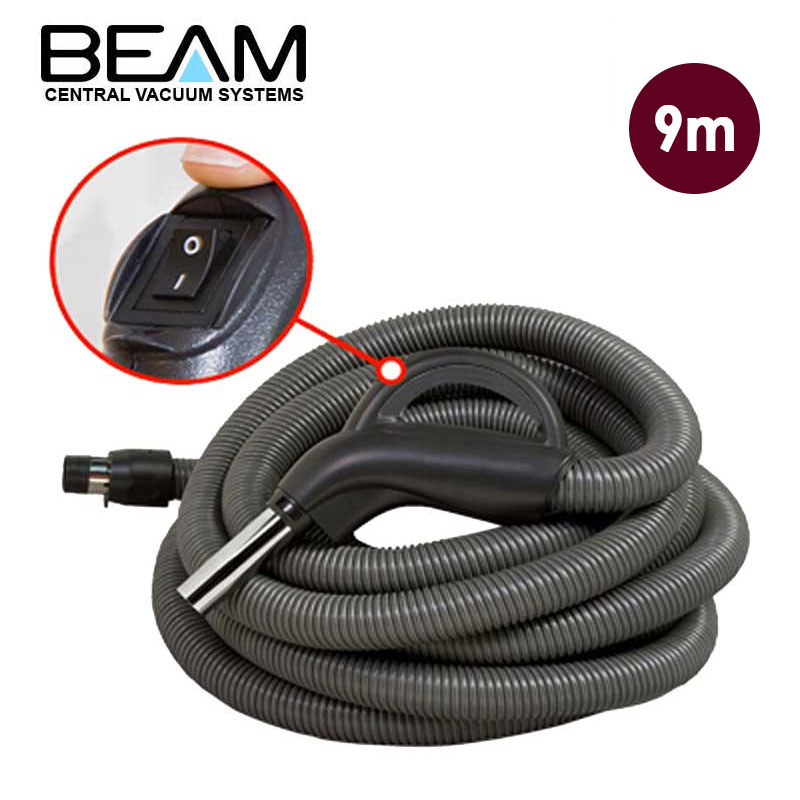 Flexible d'aspiration universel 9m léger type Beam Electrolux avec interrupteur marche/arrêt sur la poignée