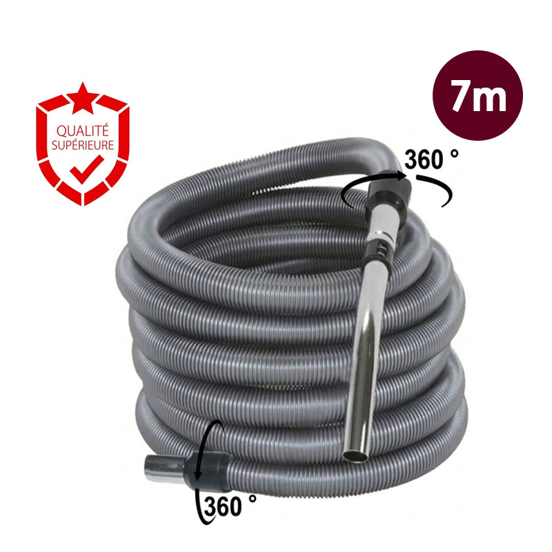 Flexible aspiration centralisée standard - gris - longueur 7m