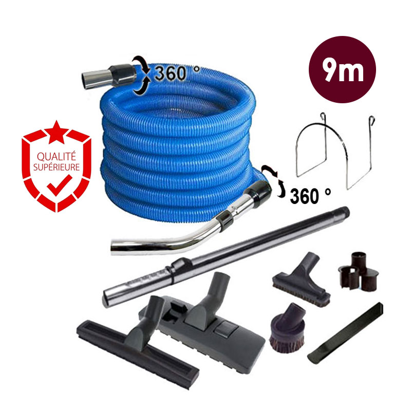 Set 8 accessoires + 1 flexible bleu standard - longueur 9m