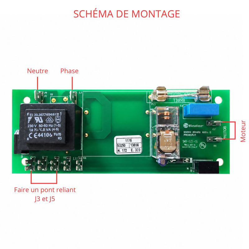 Carte électronique pour centrale C.Axpir Initia compris fusible 7A, Aldes 11101357