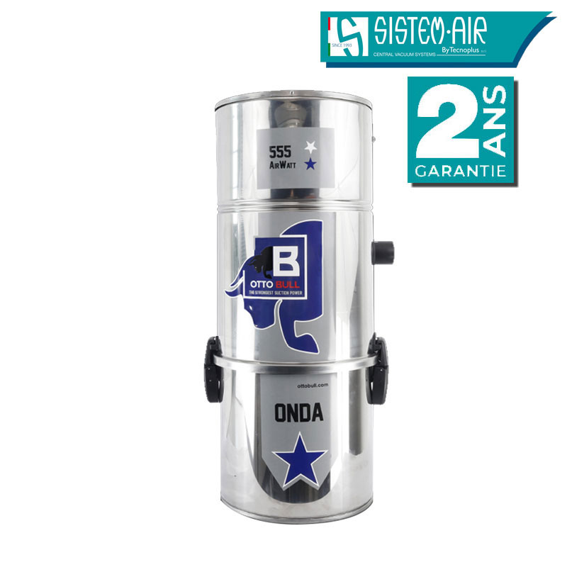 Aspiration centralisée sans sac OTTO BULL ONDA 150 INOX (jusqu’à 150 m²), Garantie 2 ans, SISTEM AIR VAC55O