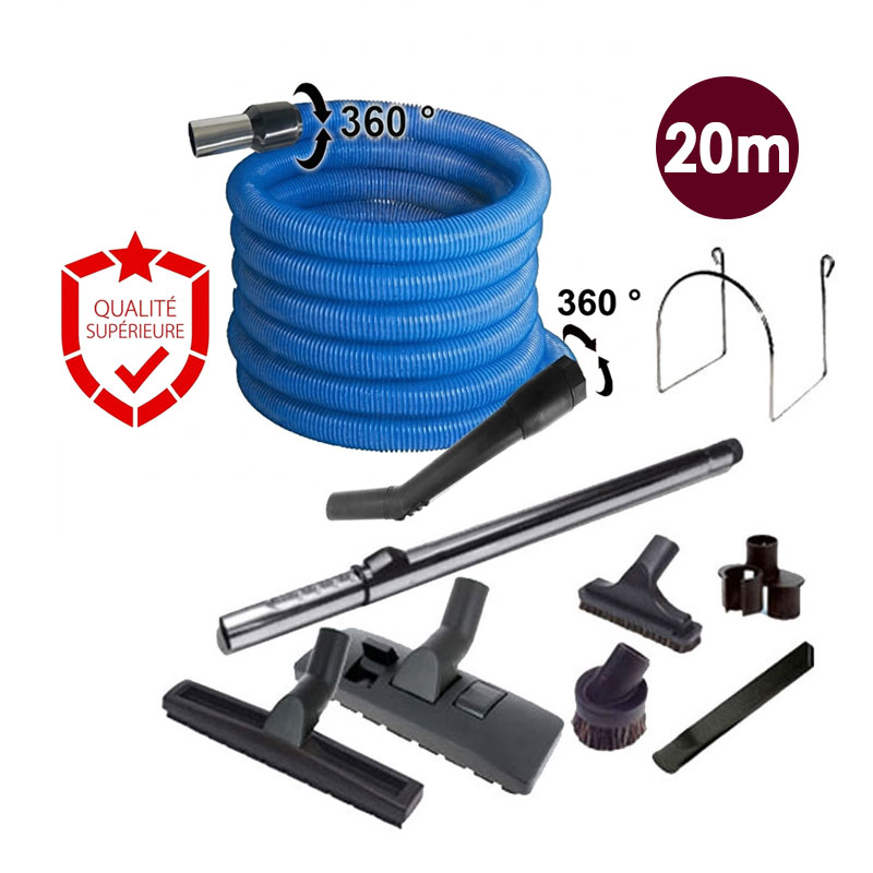 Set 8 accessoires + 1 flexible bleu - longueur 20m