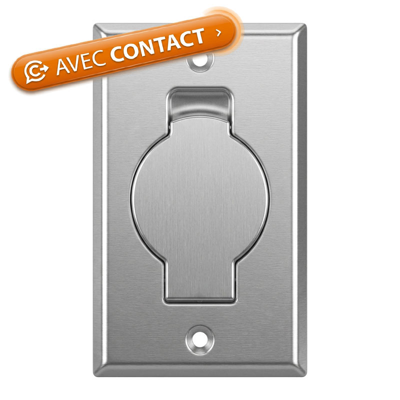 Prise murale porte ronde - silver