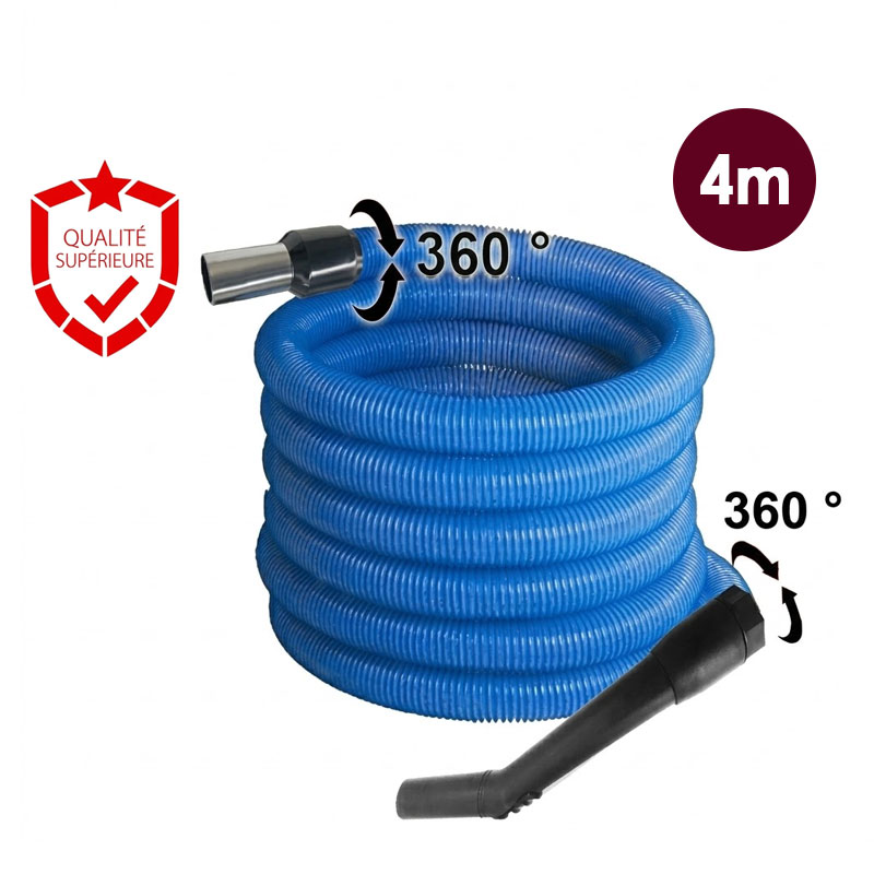 Flexible aspiration centralisée garage - bleu - longueur 4m