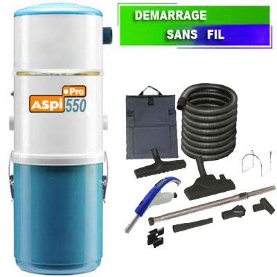 Aspirateur central type ALDES, ASPI PRO 550 garantie 5 ans (jusqu’à 500 m²) + set accessoires - Garantie 5 ans