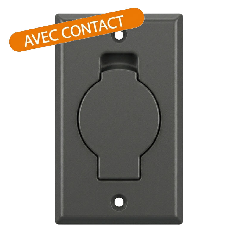 Prise murale porte ronde - gris foncé