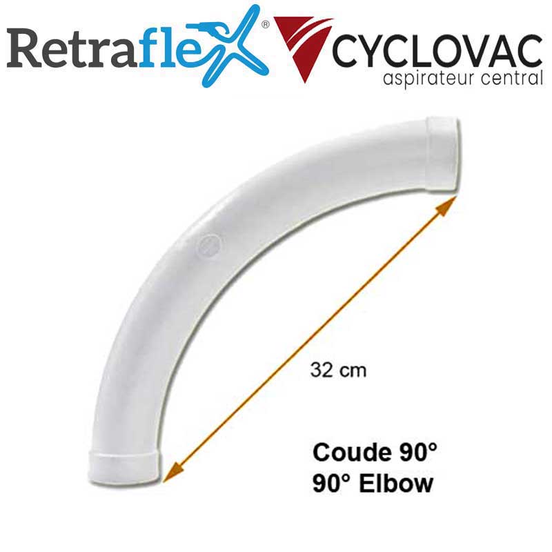 Coude grand rayon FF, obligatoire pour tous les systèmes de flexible rétractable - angle de 90°