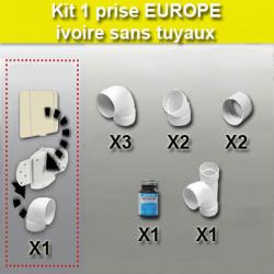Kit 1 prise europe sans tuyau - beige