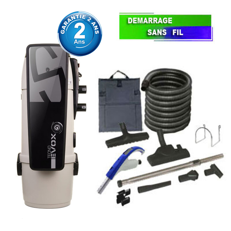 Aspirateur central type ALDES, Tecno Evox 350 (jusqu’à 350 m²) + set accessoires - Garantie 2 ans, SISTEM AIR 3113.3TEV