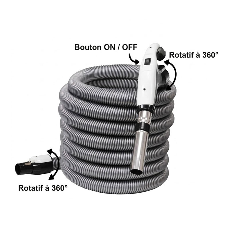 Trousse 8 accessoires + 1 flexible avec bouton marche/arrêt et nouveau terminal rotatif 360°à chaque extrémité - longueur 12m_1