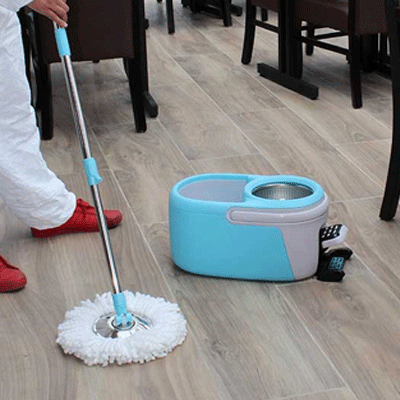Balai TURBO MOP DELUX système rotatif 360° + 2 mops à franges microfibres + 1 Manche télescopique 125 cm_2