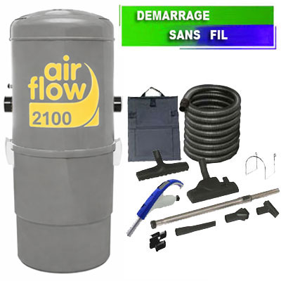 Aspirateur central type ALDES, Airflow 2100 (surface jusqu’à 400 m²) + set accessoires - Garantie 5 ans_1