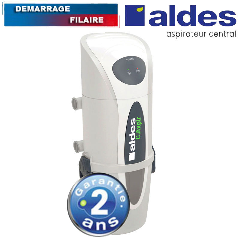 Aspirateur central ALDES C.Axpir® Dynamic garantie 2 ans + flexible rétractable 15 m standard + 7 accessoires + kit 1 prise RETRAFLEX + kit prise balai (rayon d'action 150 m2), Aldes 11071151_1