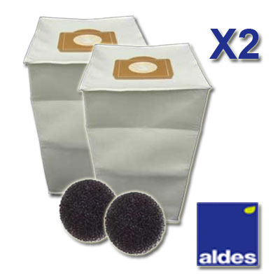 Lot de 2 sacs ALDES Universels d'une capacité de 30 litres + 2 filtres moteur_1