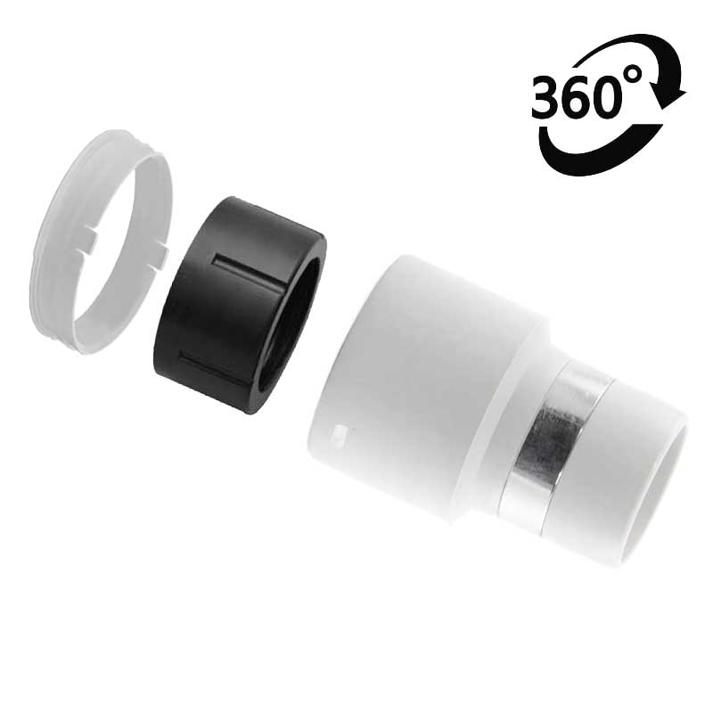 Embout boyau gris pivotant à 360°