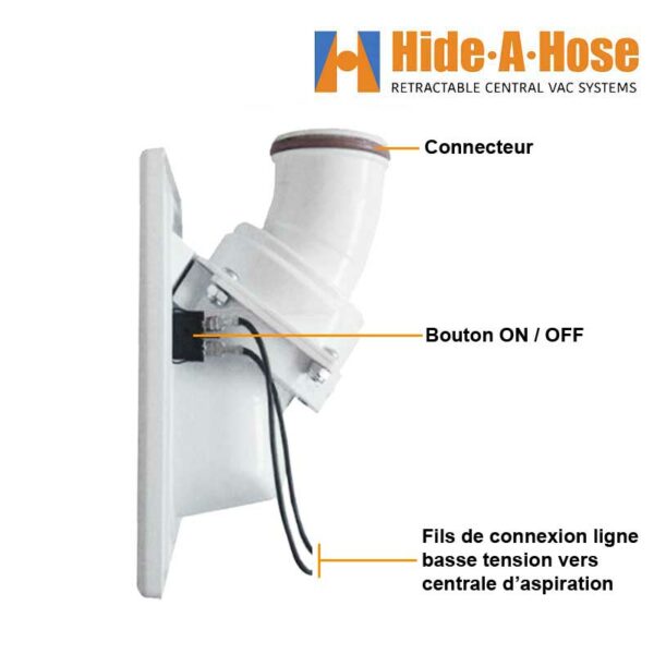 Prise murale blanche Hide-A-Hose nouvelle génération, 20% plus petit que le premier modèle_2