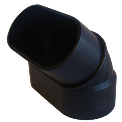 Coude 45° d'aspiration centralisée ovale série SlimLine Vac pour cloison 70 mm - raccordement au choix - M-F