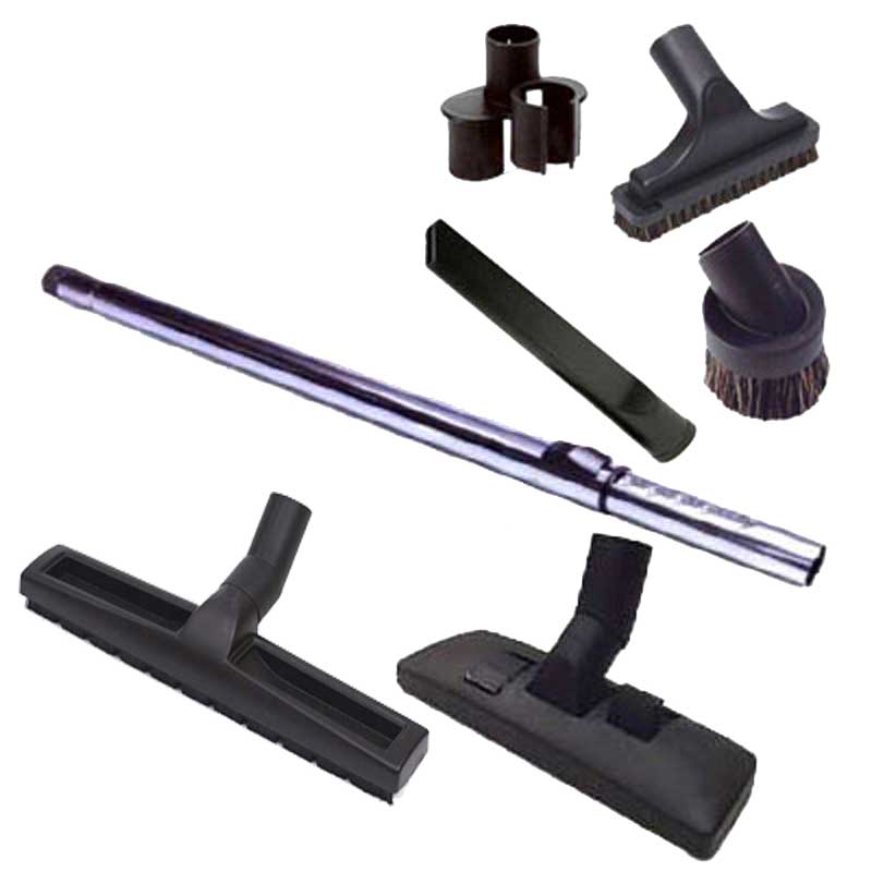 Set 7 accessoires RETRAFLEX (1 Brosse combinée, 1 Brosse sol dur 300 mm, 1 Canne télescopique Chromé + 1 sac de 4 accessoires)