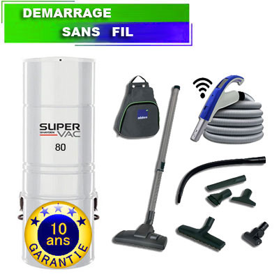 Aspirateur centralisé type Aldes HAYDEN SuperVac 80 Garantie 10 ans (jusqu’à 500 m²) + set de nettoyage