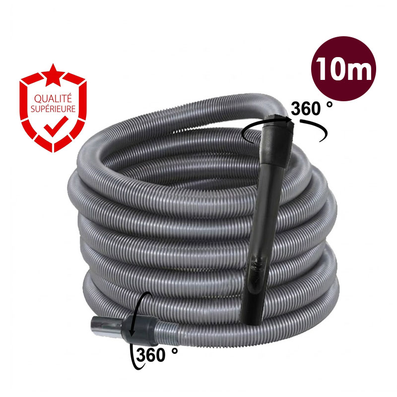 Flexible aspiration centralisée garage - gris - longueur 10m