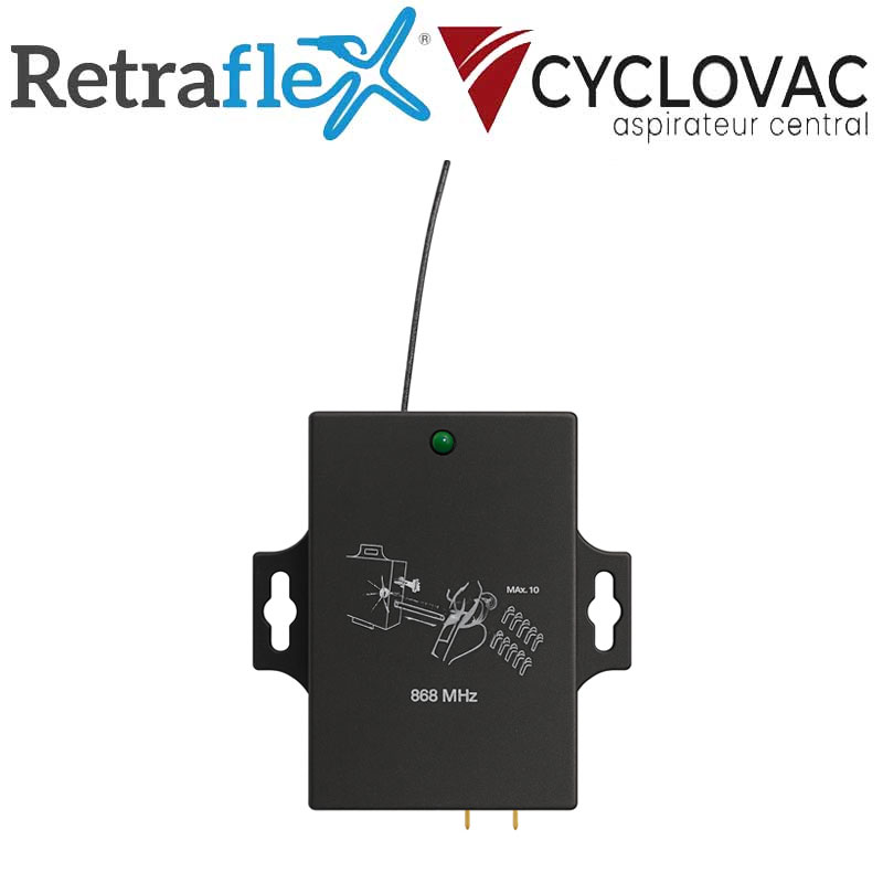 Poignée avec bouton marche/arrêt à télécommande intégrée 868 Mhz RETRAFLEX et HIDE-A-HOSE (Émetteur-récepteur) - Nouvelle version 2025, Cyclovac TBORFAPOI04_2