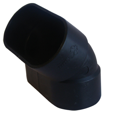 Coude 45° d'aspiration centralisée ovale série SlimLine Vac pour cloison 70 mm - raccordement au choix - F-F