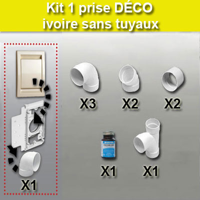 Kit 1 prise Déco sans tuyau - ivoire