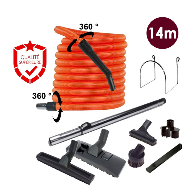Set 8 accessoires + 1 flexible orange - longueur 14m