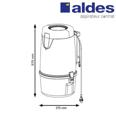 Aspirateur central ALDES Pack C.AXPIR INITIA - Garantie 2 ans - Surface jusqu’à 200 m² - Set de nettoyage - Berceau mural offert, 11071419_6
