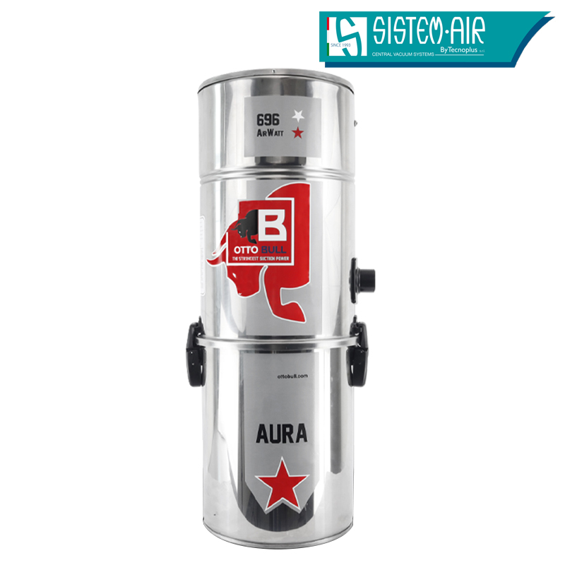 Aspiration centralisée avec sac OTTO BULL AURA 400 INOX (jusqu’à 400 m²) + Set inter 9 M + 8 accessoires + 1 kit de nettoyage micro_1