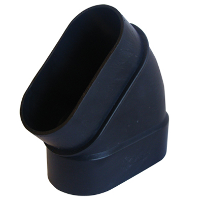 Coude latéral 45° d'aspiration centralisée ovale série SlimLine Vac pour cloison 70 mm - raccordement au choix - M-F
