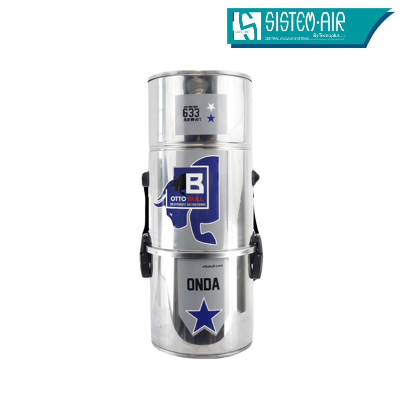 Aspirateur central type ALDES, OTTO BULL ONDA 300 INOX (jusqu’à 300 m²) + set accessoires - Garantie 2 ans,  SISTEM AIR VAC63A_1