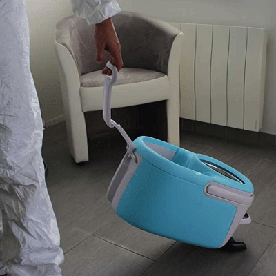 Balai TURBO MOP DELUX système rotatif 360° + 2 mops à franges microfibres + 1 Manche télescopique 125 cm_3