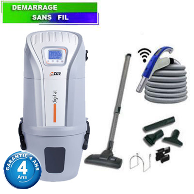 Centrale d'aspiration SACH VAC Digital 1.6 kW - Garantie 4 ans - Surface jusqu’à 250 m² - Set de nettoyage, UD6004-SC/E