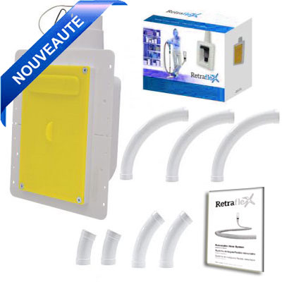 Kit 3 prises RETRAFLEX blanches nouvelle génération, 20% plus petit que le premier modèle - longueur de tuyaux 45m_1