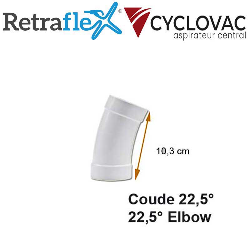 Coude grand rayon FF, obligatoire pour tous les systèmes de flexible rétractable - angle de 22°
