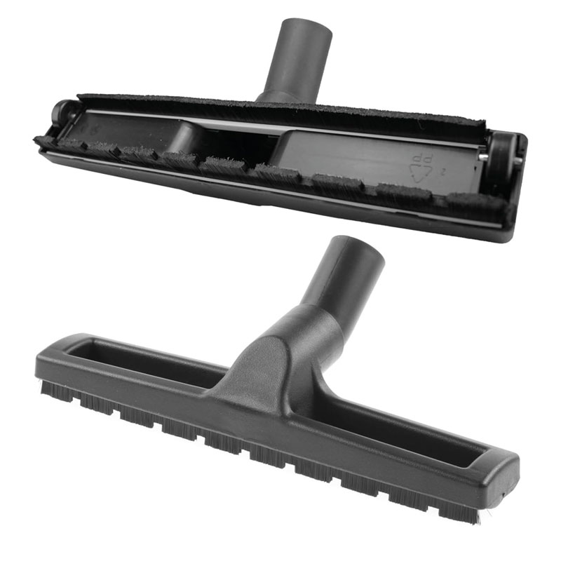 Brosse parquet et sols durs en nylon à roulettes 300 mm